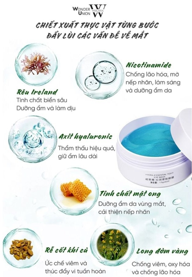 Mặt nạ mắt nâng cơ Weilaiya Hydra-Essential Tight Eye Mask 60 miếng x 1,5gr