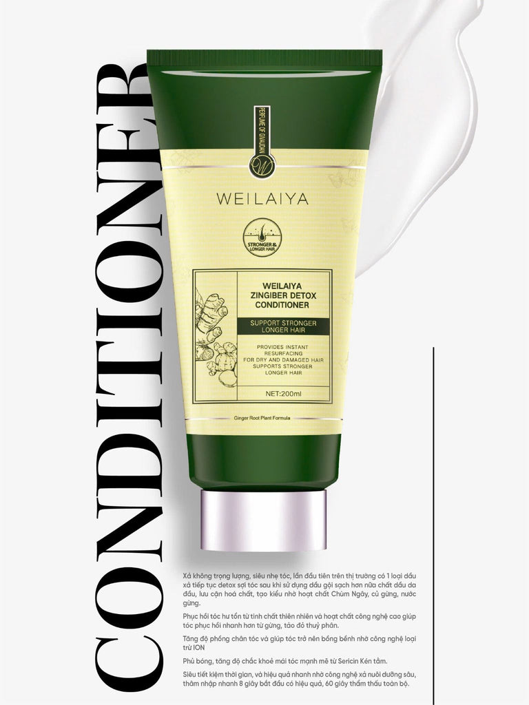 Bộ dầu gội gừng detox hỗ trợ mọc tóc Weilaiya Luxury 420mlx200ml