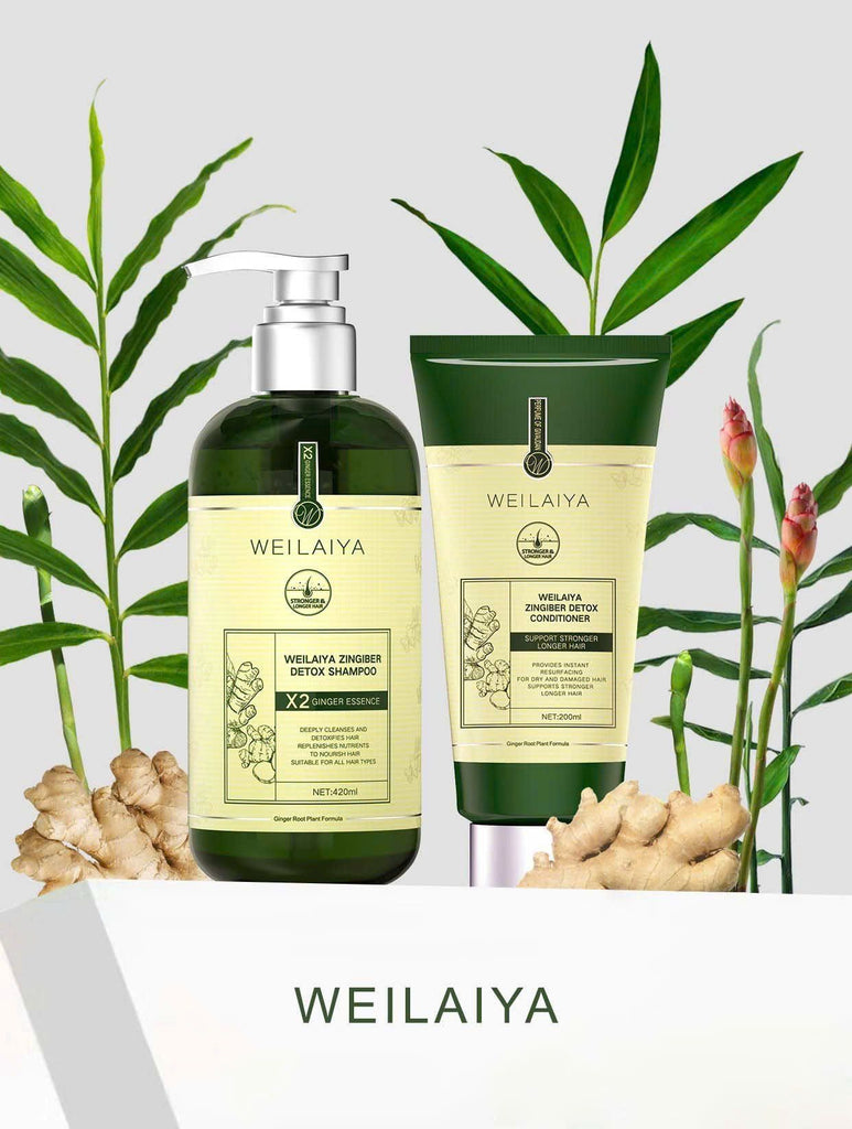 Bộ dầu gội gừng detox hỗ trợ mọc tóc Weilaiya Luxury 420mlx200ml