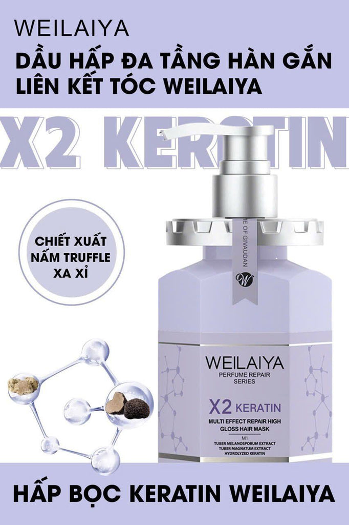 Hấp đa tầng phục hồi liên kết tóc Weilaiya X2 Keratin 450ml