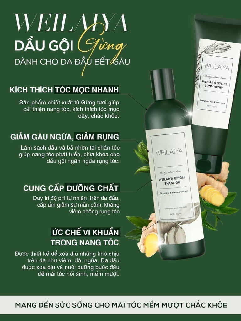 Set Gội Xã Gừng Kích Thích Mọc Tóc